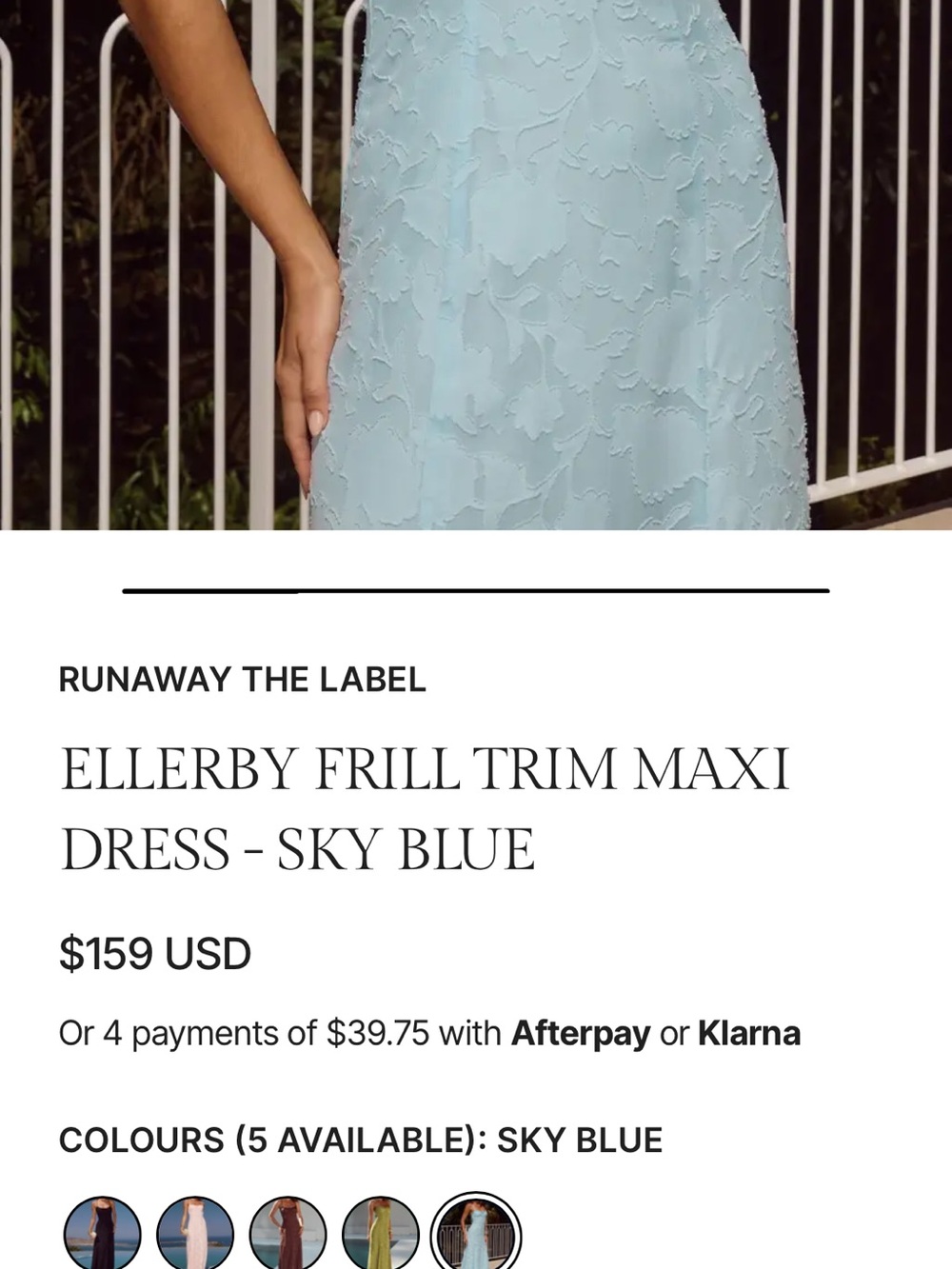 Blue Lace Maxi Dress with Spaghetti Straps - Picture 4 of 4